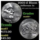2005-d Bison Jefferson Nickel Westward Journey Nea
