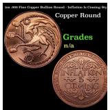 1oz .999 Fine Copper Bullion Round - Inflation Is