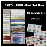 1970-1999 Mint Set Run 392 Coins 28 Complete Sets