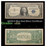 1957B $1 Blue Seal Silver Certificate Grades vf++
