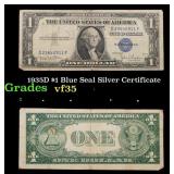 1935D $1 Blue Seal Silver Certificate Grades vf++