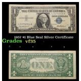 1957 $1 Blue Seal Silver Certificate Grades vf++