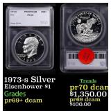 1973-s Silver Proof Eisenhower Dollar 1 pr69+ dcam