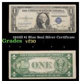 1935D $1 Blue Seal Silver Certificate Grades vf++