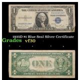 1935D $1 Blue Seal Silver Certificate Grades vf++
