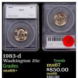 1983-d Washington Quarter 25c ms66+ SEGS