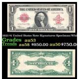 1923 $1 United States Note Grades Select AU Signat
