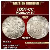 1891-cc Morgan Dollar $1 ms65+ SEGS