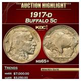 IE 1917-d Buffalo Nickel 5c ms65+ SEGS