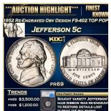 1952 Re-Engraved Obv Design FS-402 Proof Jefferson