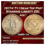 1917-p Ty I Standing Liberty Quarter Near Top Pop!