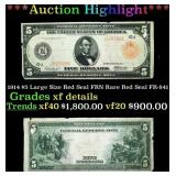 1914 $5 Large Size Red Seal FRN Rare Red Seal Grad