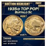 IC 1935-d Buffalo Nickel TOP POP! 5c ms67+ SEGS