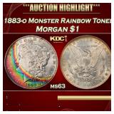 IO PCGS 1883-o Morgan Dollar Monster Rainbow Toned