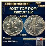 1937 Proof Mercury Dime TOP POP! 10c pr68+ SEGS