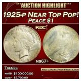 IO 1925-p Peace Dollar Near Top Pop! $1 ms67+ SEGS