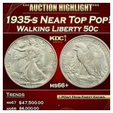 IO 1935-s Walking Liberty Half Dollar Near Top Pop