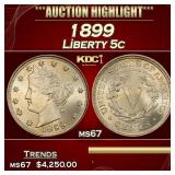 IO 1899 Liberty Nickel 5c ms67 SEGS