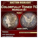 IS 1884-p Morgan Dollar Colorfully Toned TOP POP!