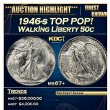 IS 1946-s Walking Liberty Half Dollar TOP POP! 50c