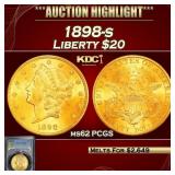 PCGS 1898-s Gold Liberty Double Eagle $20 ms62 PCG
