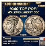 1940 Proof Walking Liberty Half Dollar TOP POP! 50