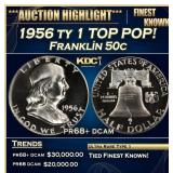 1956 ty 1 Proof Franklin Half Dollar TOP POP! 50c