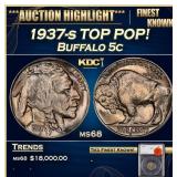 1937-s Buffalo Nickel TOP POP! 5c ms68 SEGS