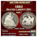 1883 Proof Seated Half Dollar 50c pr64+ DCAM SEGS