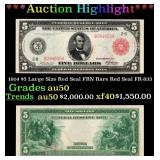 1914 $5 Large Size Red Seal FRN Rare Red Seal Grad