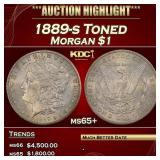 IS 1889-s Morgan Dollar Toned $1 ms65+ SEGS