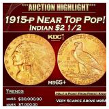 IS 1915-p Gold Indian Quarter Eagle Near Top Pop!