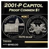 2001-P Capitol Proof Modern Commem Dollar $1 pr70