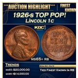 IS 1926-s Lincoln Cent TOP POP! 1c ms65+ rb SEGS