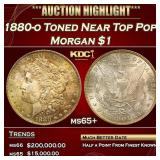 IE 1880-o Morgan Dollar Toned Near Top Pop! $1 ms6