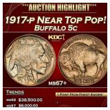 IE 1917-p Buffalo Nickel Near Top Pop! 5c ms67+ SE