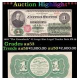 1862 "The Greenback" $1 Large Size Legal Tender No