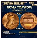 IO 1974-p Lincoln Cent TOP POP! 1c ms68 rd SEGS