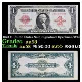 1923 $1 United States Note Grades Choice AU/BU Sli