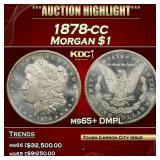 IS 1878-cc Morgan Dollar $1 ms65+ DMPL SEGS