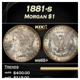1881-s Morgan Dollar $1 Grades ms65+