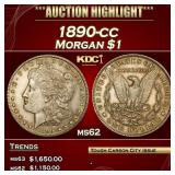 IR 1890-cc Morgan Dollar $1 ms62 USCG