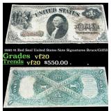 1880 $1 United States Note Grades vf, very fine Si