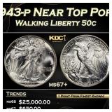 IS 1943-p Walking Liberty Half Dollar Near Top Pop