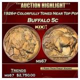 IE 1926-p Buffalo Nickel Colorfully Toned Near Top