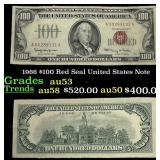 1966 $100 Red Seal United States Note Grades Selec