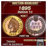 YC 1895 Proof Indian Cent 1c pr67 rb SEGS