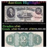1869 "Rainbow Note" $2 Large Size Legal Tender Not
