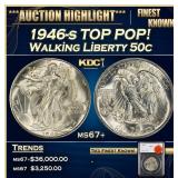 1946-s Walking Liberty Half Dollar TOP POP! 50c ms