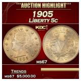 IR 1905 Liberty Nickel 5c ms67 SEGS